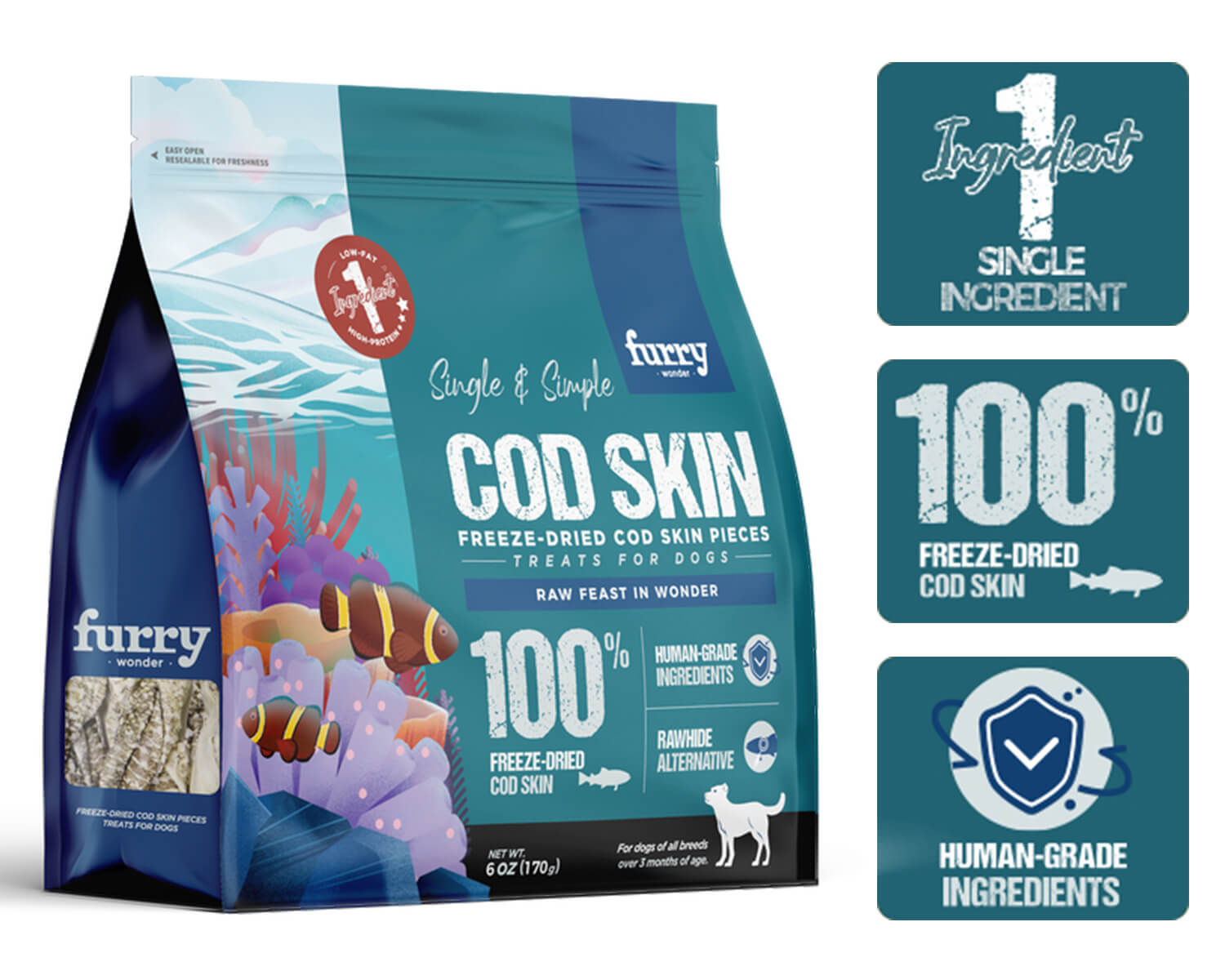 Dried cod discount skin dog treats